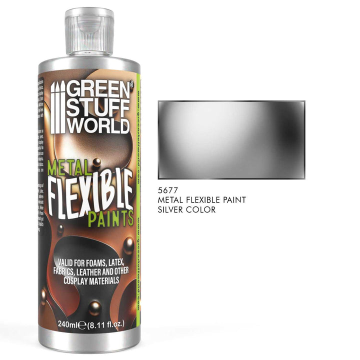Flexible Metallic Silver Paint 240ml (Green Stuff World)