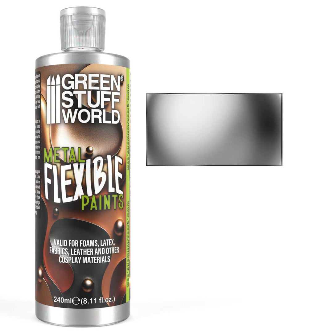 Flexible Metallic Silver Paint 240ml (Green Stuff World)