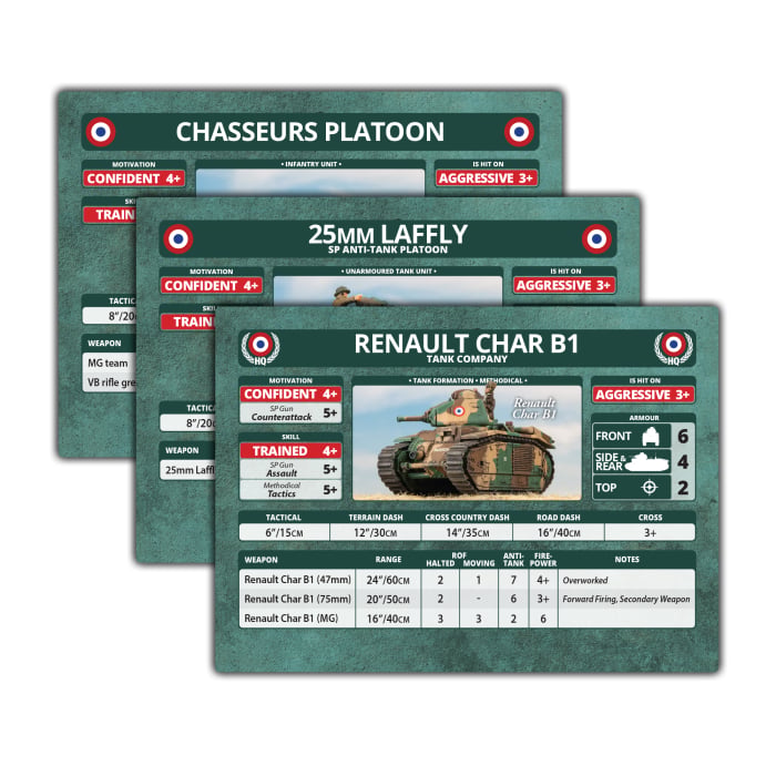 Flames of War: Blitzkrieg French Unit Cards (FW281FU)