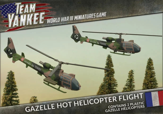 World War III: Team Yankee - Gazelle HOT Helicopter Flight (WWIII x2 Aircraft Plastic) (TFBX08)