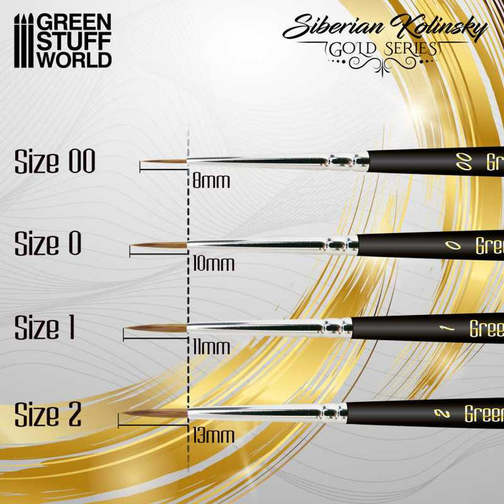 Brush GOLD SERIES Siberian Kolinsky Brush - Size 0 (Green Stuff World)