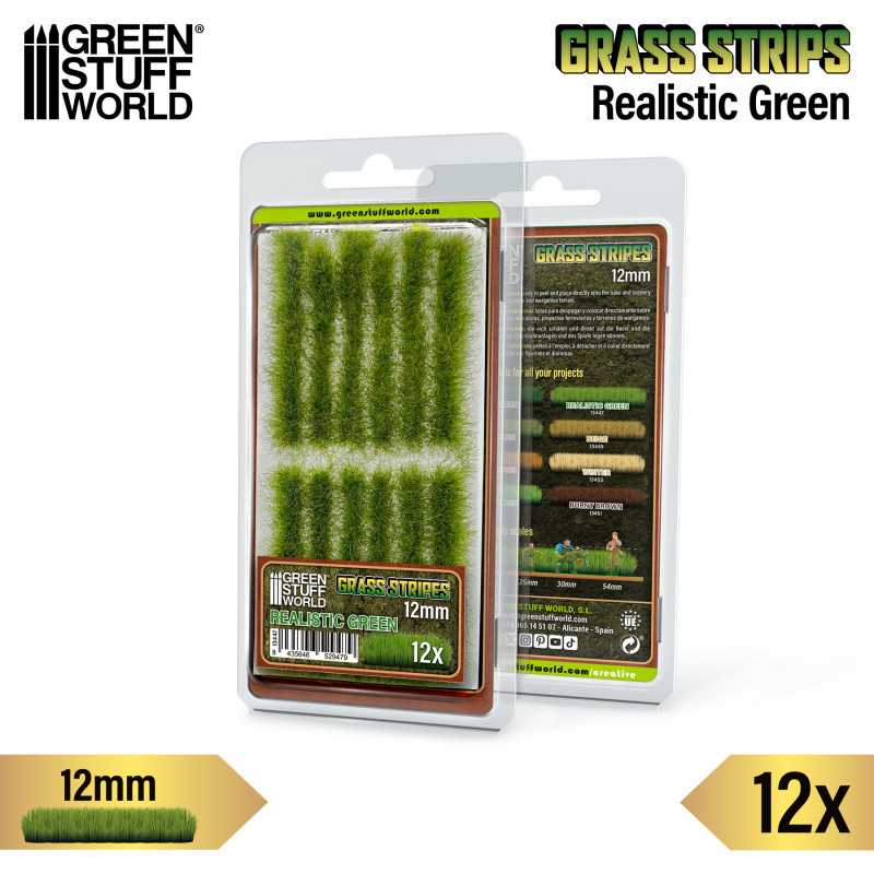 Grass Strips 12 mm - Realistic Green (Green Stuff World)