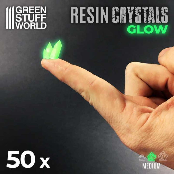 Green Glow Resin Crystals - Medium (Green Stuff World)