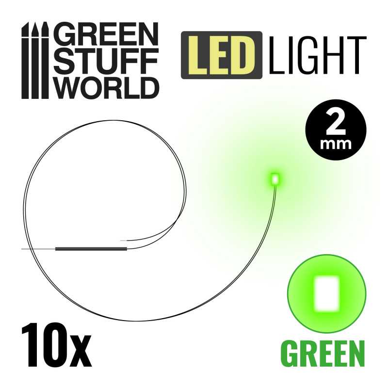 Green LED Lights - 2mm (Green Stuff World)