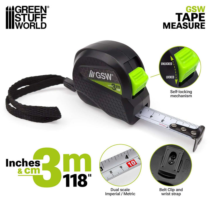 GSW Tape Measure – Centimeters and Inches (Green Stuff World)