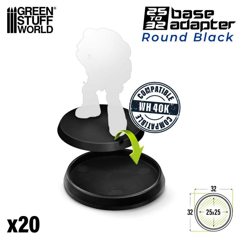 Hollow Plastic Bases - BLACK 32mm (Green Stuff World)