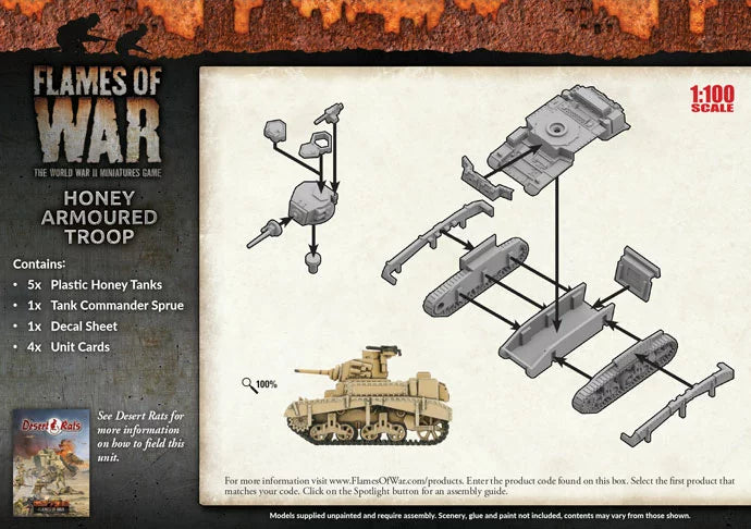 Flames of War: Honey Armoured Troop (Plastic) (BBX32)