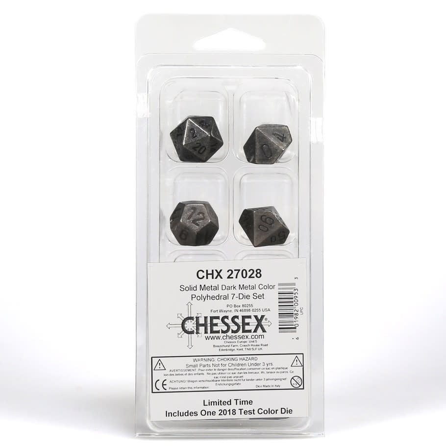 Solid Dark Metal Colour Poly 7 die set (Chessex) (27028)