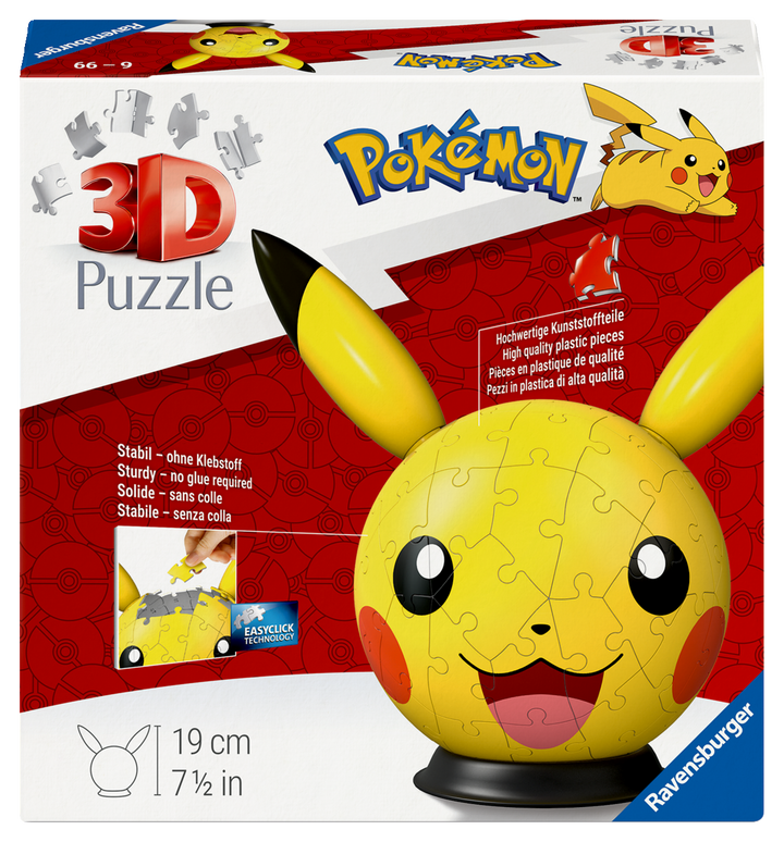 Character Puzzle-Ball Pikachu (72 brikker)