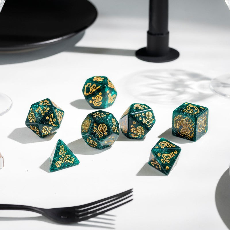 Jumbo Cats Dice Set: Merlin (Q-Workshop) (SJKSCAT09)