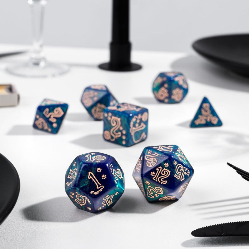 Jumbo Cats Dice Set: Whiskers (Q-Workshop) (SJKSCAT17)