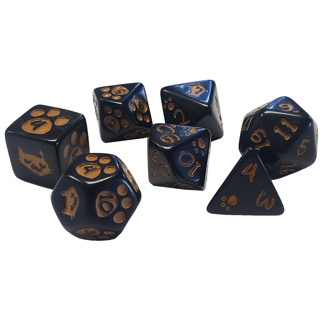 Kitten Polyhedral Dice Set