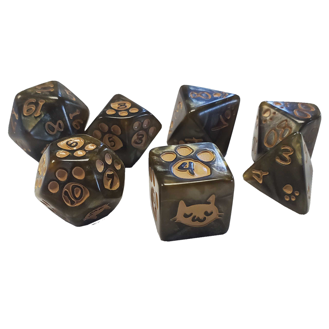 Kitten Polyhedral Dice Set