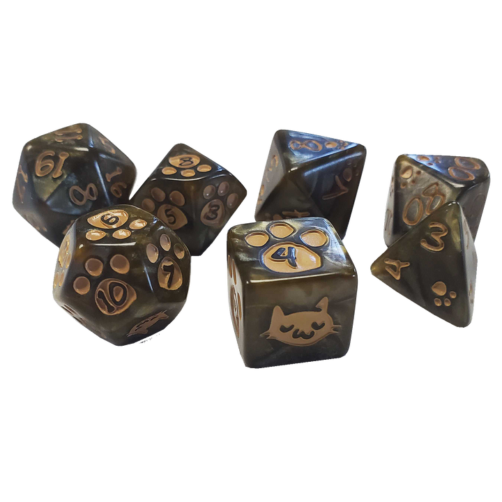 Kitten Polyhedral Dice Set