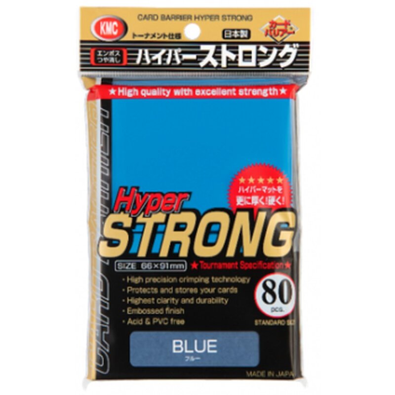 KMC Standard Sleeves - Hyper STRONG Blue (80 Sleeves)