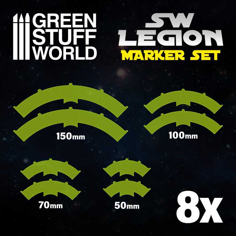 Legion arc-shaped line of fire markers - RED (Green Stuff World)