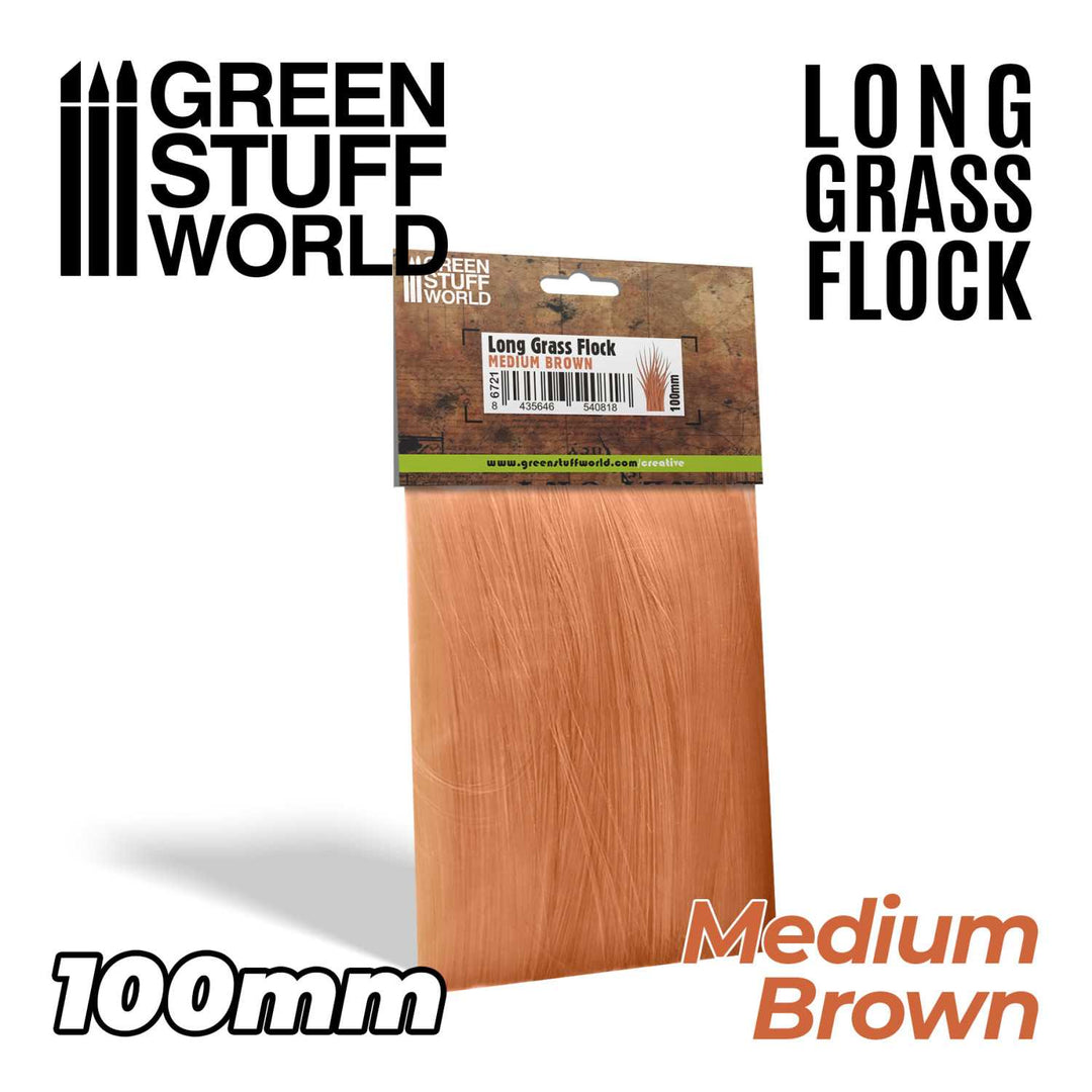 Long Grass Flock 100mm - Medium Brown (Green Stuff World)