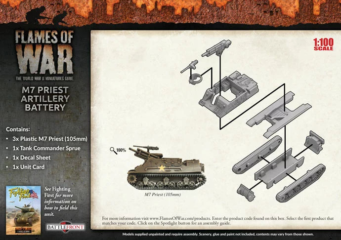 Flames of War: M7 Priest Armored Artillery Battery (Plastic) (UBX54)