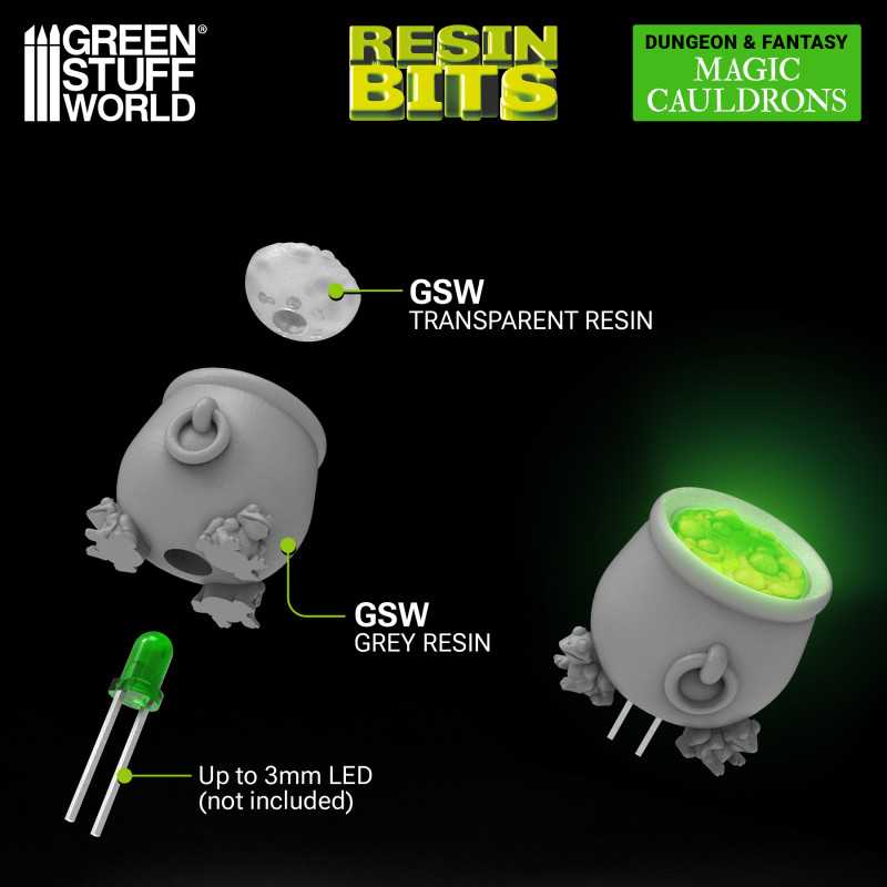Magic Cauldrons for 3mm LEDs 1:48 (Green Stuff World)