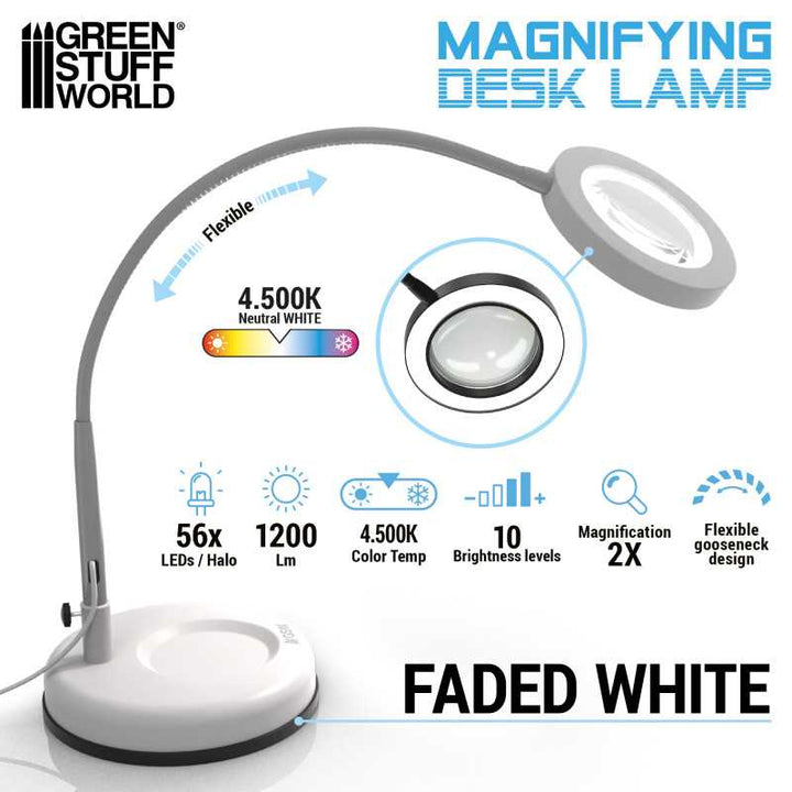 Magnifying desk lamp - Faded White (Green Stuff World)