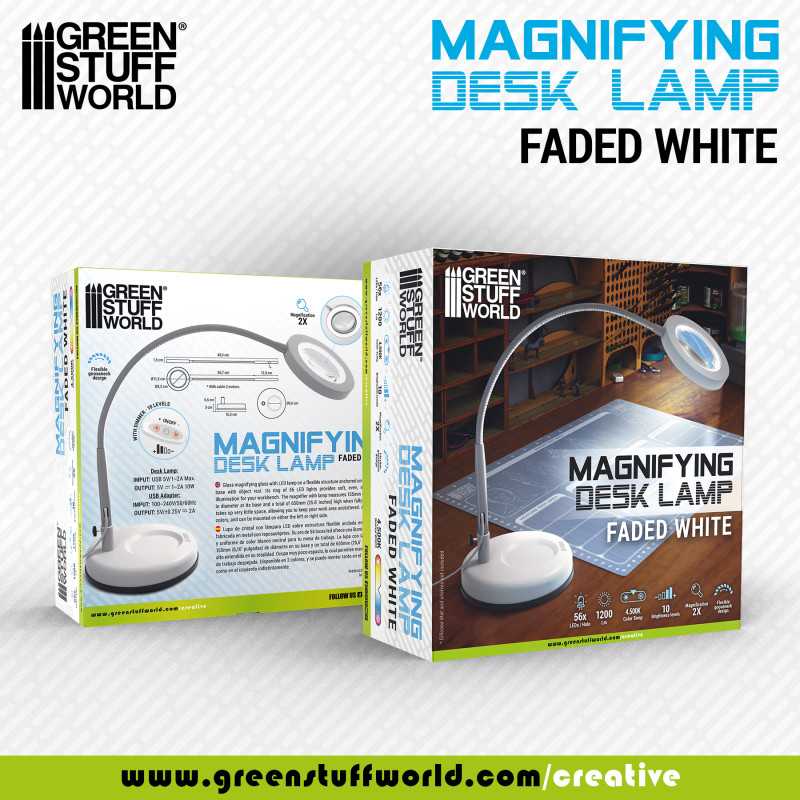 Magnifying desk lamp - Faded White (Green Stuff World)