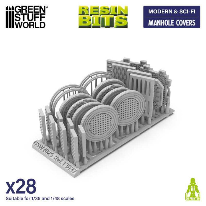 Manhole Covers 1:48-1:35 (Green Stuff World)