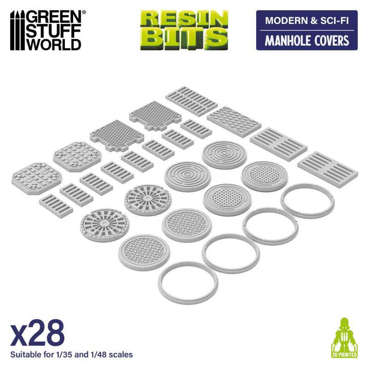 Manhole Covers 1:48-1:35 (Green Stuff World)