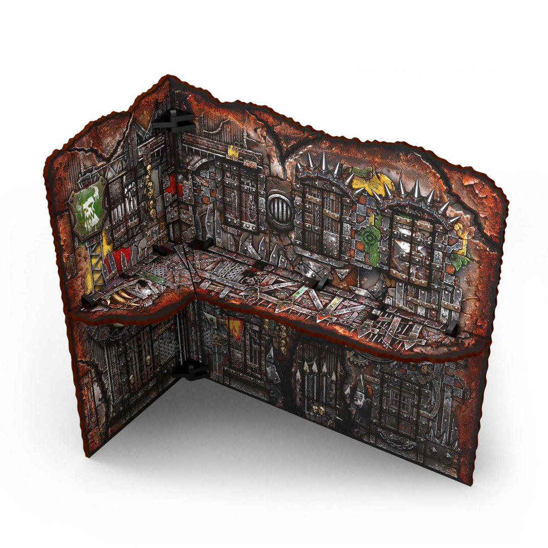 Matched Play Pre-Painted Foldable Large L-shaped Ruin - Orks (Green Stuff World)