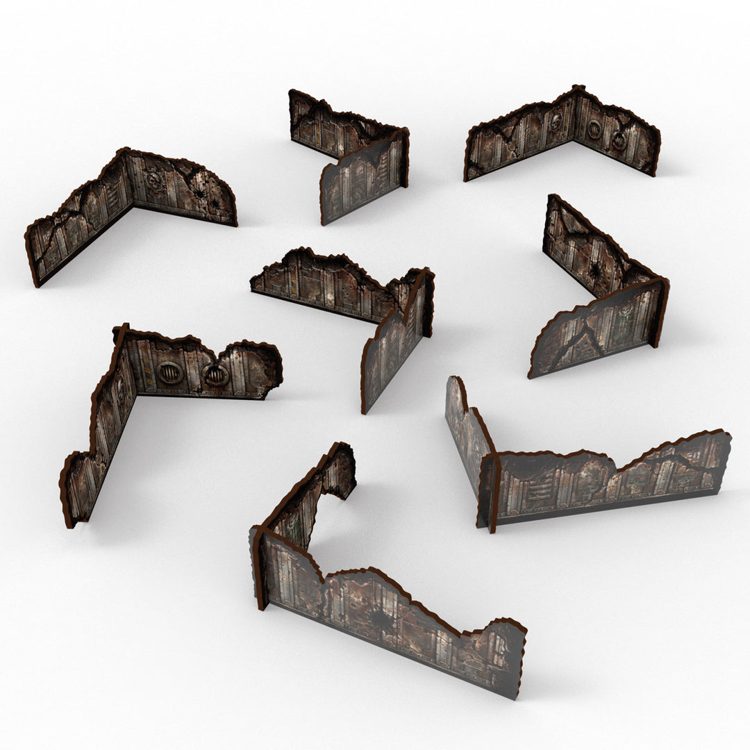 Matched Play Pre-painted Low Walls (Pack x8) (Green Stuff World)