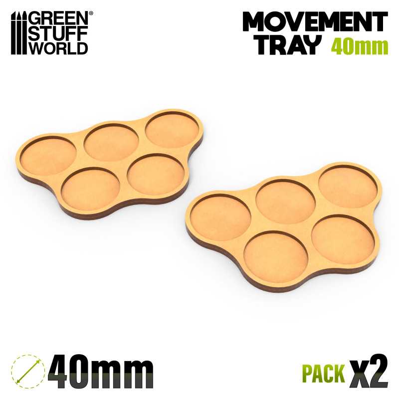 MDF Movement Trays 40mm x5 - Skirmish (Green Stuff World)