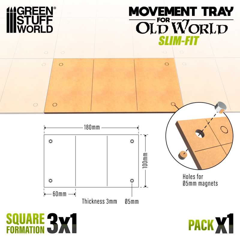 MDF Movement Trays - Slimfit 180x100mm (Green Stuff World)