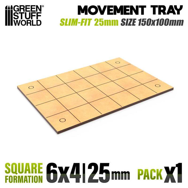 MDF Movement Trays - Slimfit Square 150x100mm (Green Stuff World)