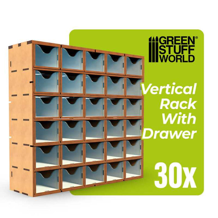 MDF Vertical rack with 30 Drawers (Green Stuff World)