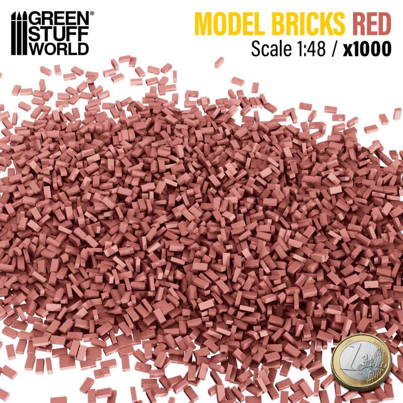 Miniature Bricks - Red x1000 1:48 (Green Stuff World)