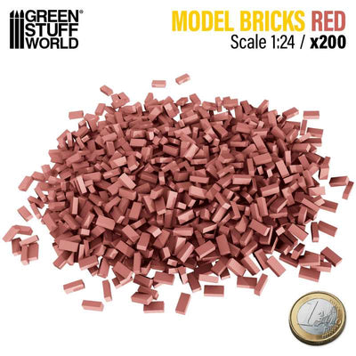 Miniature Bricks - Red x200 1:24 (Green Stuff World)