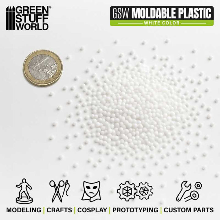 Moldable thermoplastic beads - White 100g (Green Stuff World)