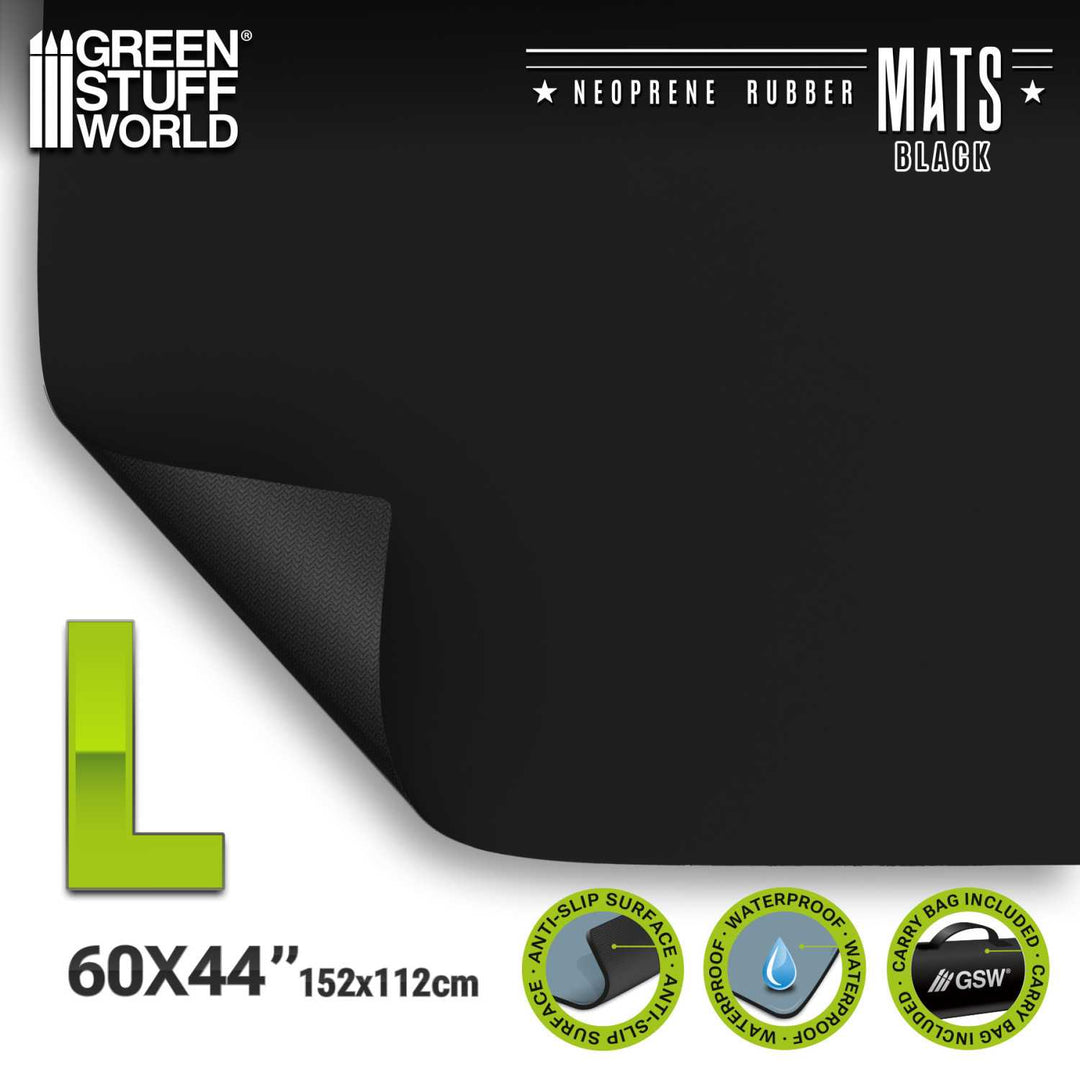 Neoprene Board Game Mat 44x60" Black (112x152cm) (Green Stuff World)