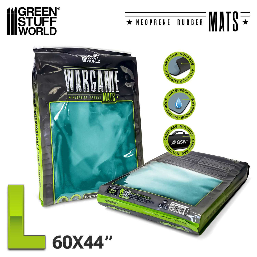 Neoprene Board Game Mat 44x60" Turquoise (112x152cm) (Green Stuff World)