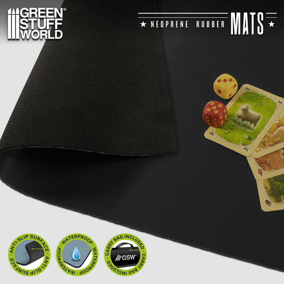 Neoprene Board Game Mat 4x4' Black (120x120cm) (Green Stuff World)