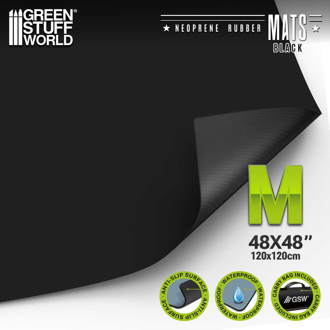 Neoprene Board Game Mat 4x4' Black (120x120cm) (Green Stuff World)