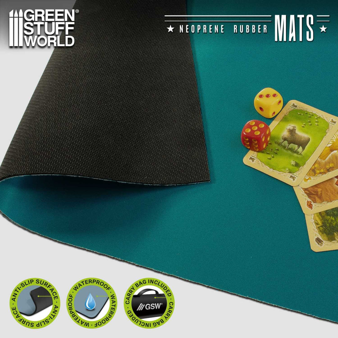 Neoprene Board Game Mat 4x4' Turquoise (120x120cm) (Green Stuff World)