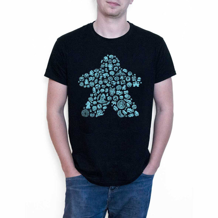 Mr. Meeple t-shirt: Elements Blue