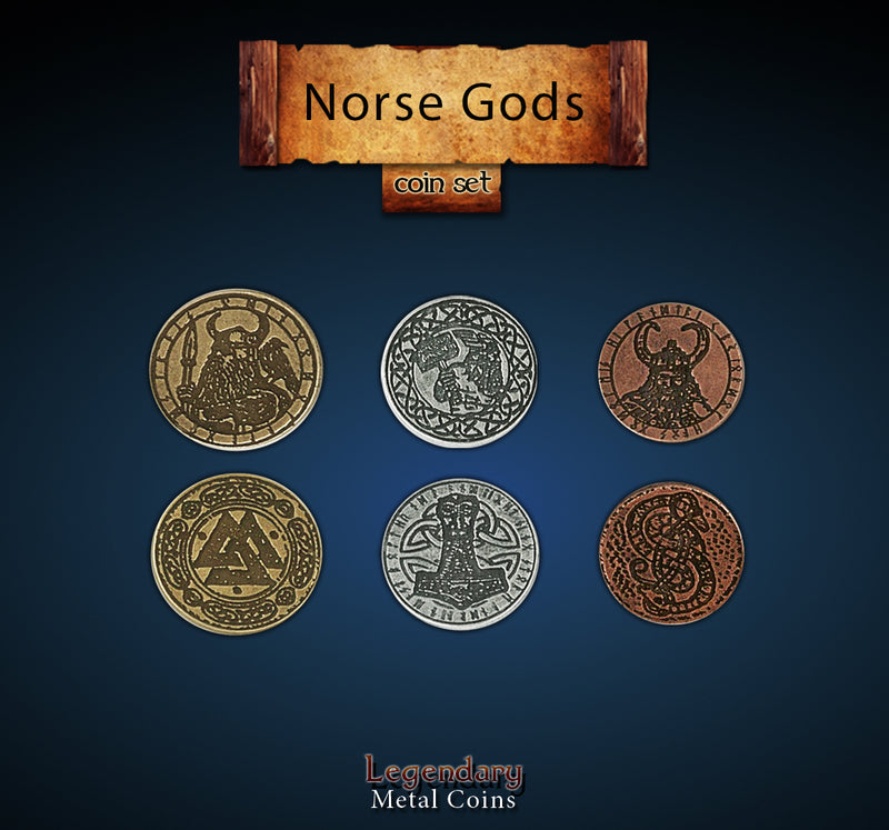 Legendary Metal Coins - Norse Gods (Drawlab)