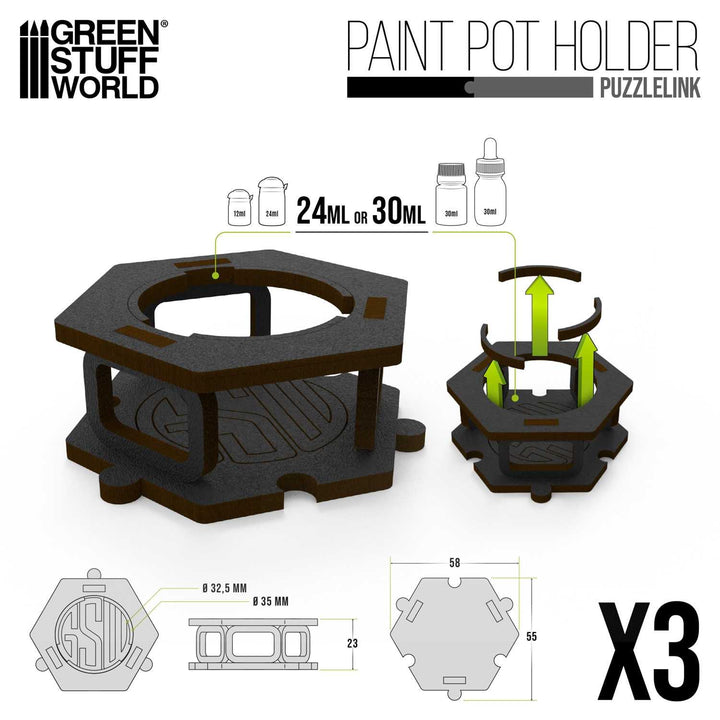 Paint Pot Holder x3 (Green Stuff World)