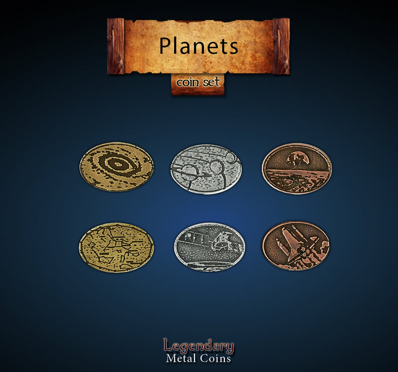 Legendary Metal Coins - Planets (Drawlab)