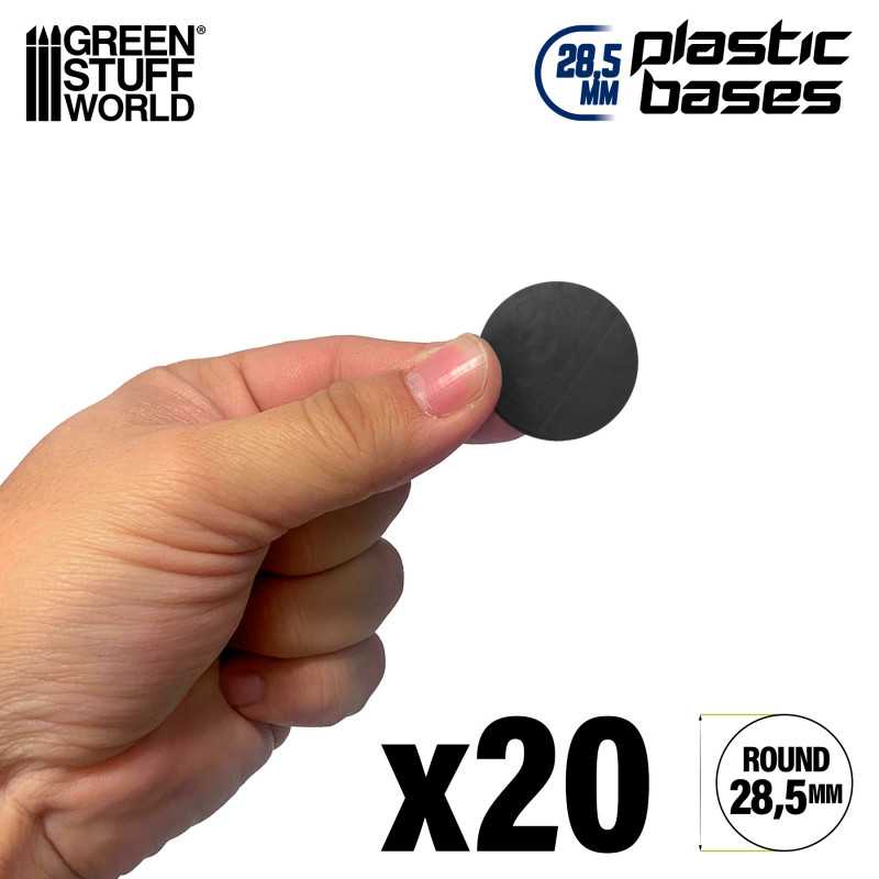 Plastic Bases - Round 28.5mm BLACK (Green Stuff World)