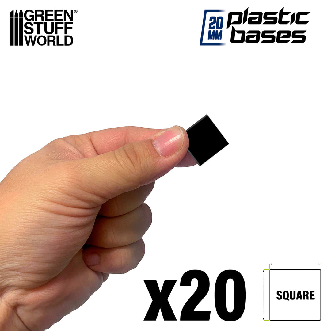 Plastic Square Bases 20mm (Green Stuff World)