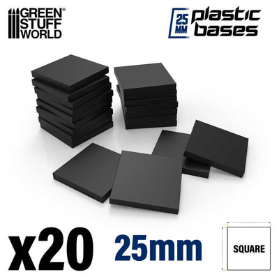 Plastic Square Bases 25mm (Green Stuff World)