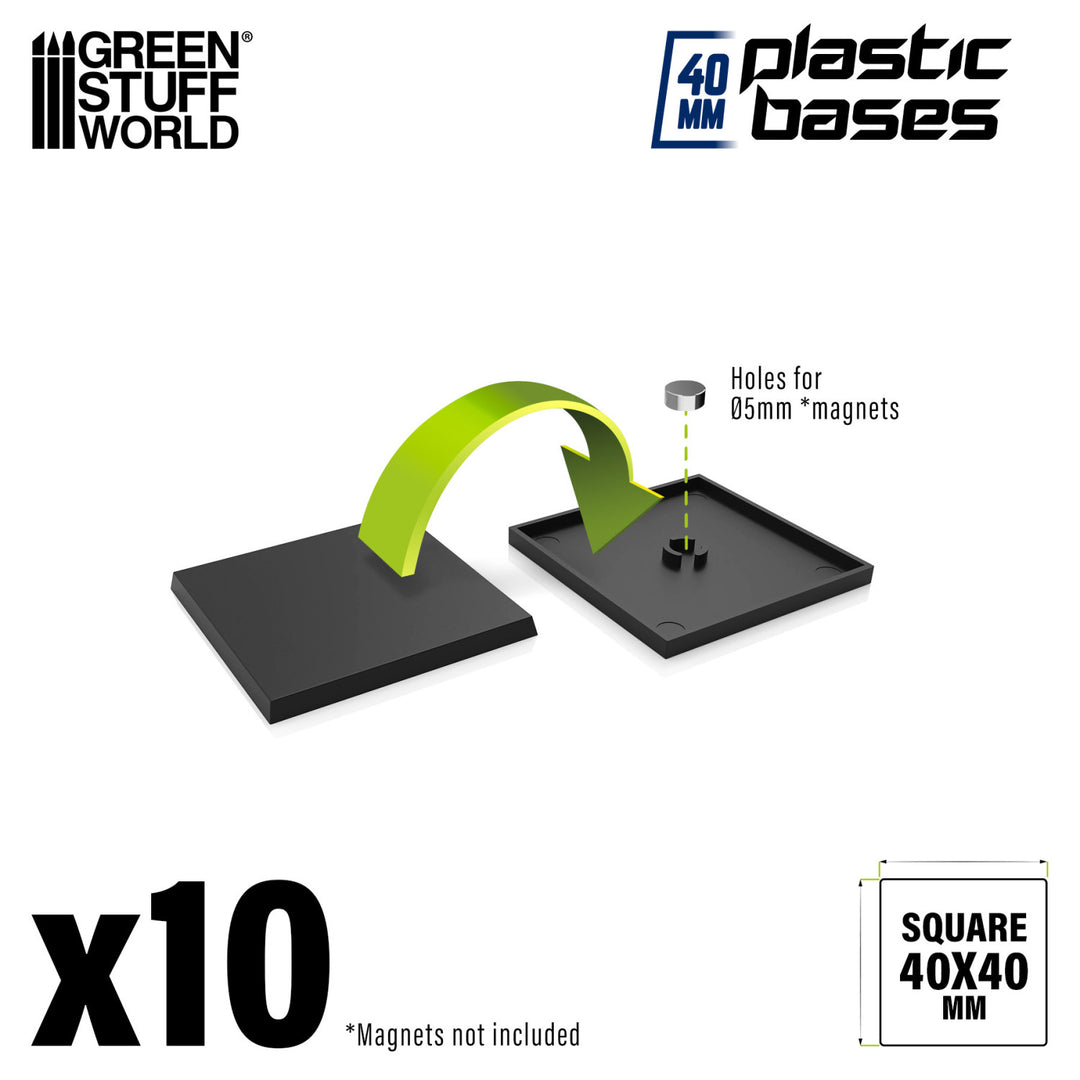 Plastic Square Bases 40mm (Green Stuff World)