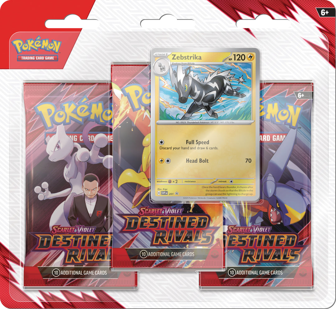 Pokemon TCG: SV10 Destined Rivals - 3-Pack Checklane Blister